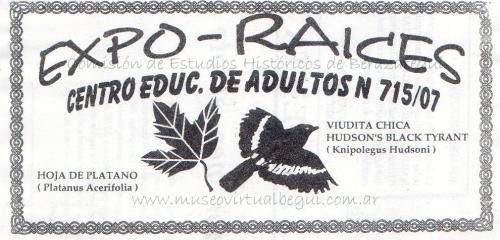 1° Expo Raices, año 1997. Plátanos.
